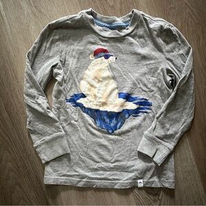 Tommy Bahama Boy’s 5/6 Gray Polar Bear Kids Long Sleeve Shirt